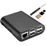 xinfene Black Case for Raspberry Pi 2 2B Pi 3 3B +Heatsinks