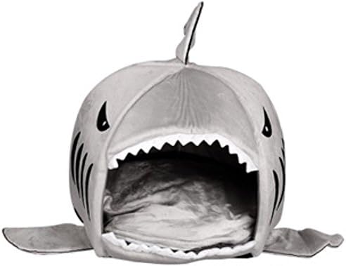 Cat Sister Colorfulhouse Shark Round House Puppy Bed with Pet Bed Mat (Large)