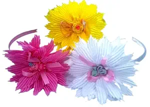 On Blow Flower Floral Hair Band / Headband Crown Tiara for Baby Girls Children for Birthday Wedding Party Function | Hair Accessories