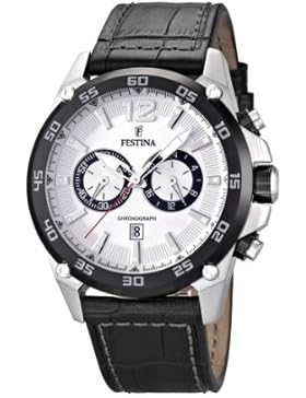 Festina Herren-Armbanduhr XL Chronograph Quarz Leder F16673/1