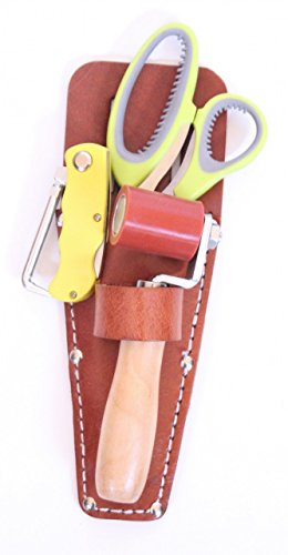 myMAW Dachdecker Set Silikon Andrückrolle 45 mm Nahtprüfer Edelstahl Schere Gürteltasche Bundle Prüfnadel Tasche