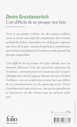 Livres Couvertures de L'art difficile de ne presque rien faire