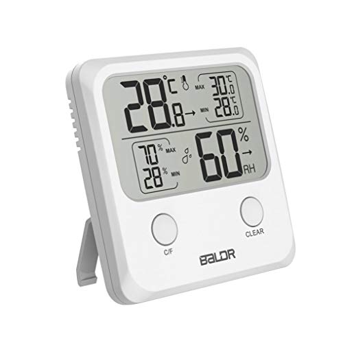Preisvergleich Produktbild GuDoQi Innen Thermometer Hygrometer Monitor Temperatur und Luftfeuchtigkeit Min und Max Aufzeichnungen Genaue Messwerte Für Zu Hause, Im Büro