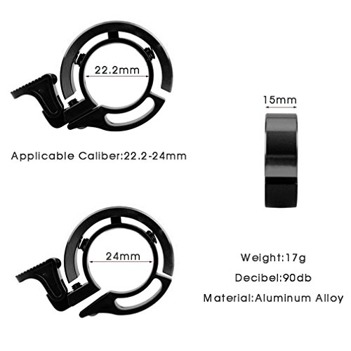TWOOC Genuine Classic Mountainbike Fahrradklingeln Q Stealth Unisex Erwachsene, 2 Farbe (schwarz und Silber) - 7