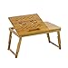 Produktbild DlandHome Laptop Bett Tisch, Adjustable Laptoptisch mit Schublade Höhenverstellbarer, klappbarer Notebooktisch, Bambus-Tablett