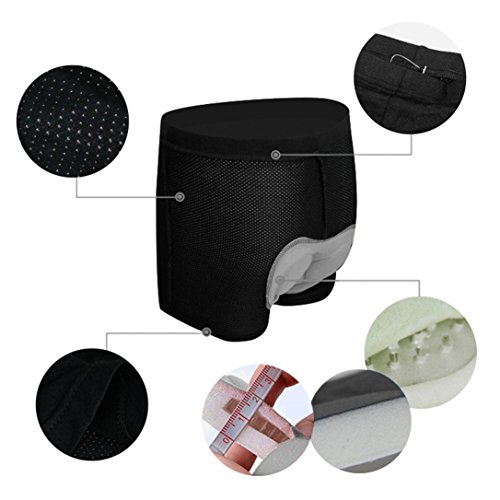 iCreat Herren Radunterhose, Pants Fahrradunterwäsche Fahrrad Unterwäsche Shorts Strumpfhosen Softshell Radlerhose mit Lycra 3D Sitzpolster M-XXXL - 6