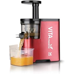 Team Kalorik Extracteur de jus avec Récipients de 500 ml, Pour Fruits et Légumes, 1 Brosse de nettoyage, 150 W, Rouge/Noir, TKG FE 1010 R