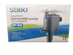 Sobo WP-990 Aquarium Submersible Pump [ AC 220-240V 50/60Hz 10W H.MAX:0.8M F.MAX:500L/HR ] - Central Fish Aquarium