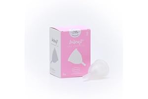 IRISCUP MENSTRUAL CUP Irisana - Copa Menstrual - Talla S - Transparente - 8,5 x 4,5 x 9,5 cm - De 100% Silicona Quirúrgica - Compatible con DIU - Ecológica - Modelo Iriscup