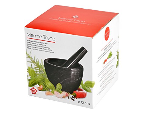 Home Mörser und Stößel zu Cocktail Schwarz 12 cm Marmor schwarz 15 x 14 x 15 cm - 2