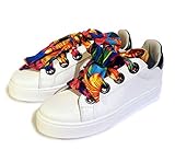  Zapatillas de Mujer de Piel con cordón de Raso, 100% Made in Italy (edición Limitada) (36 EU, Blanco)