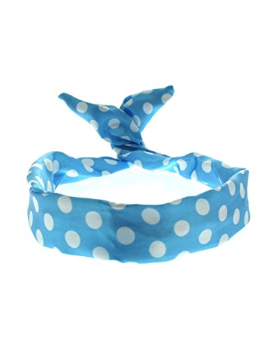 Zac's Alter Ego® Polka Dot Wire Headband, Retro Look (Baby Blue)