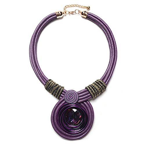 spécification Fledou Ensemble de meubles européens et américains avec bracelet en cuir tissé à la main avec plusieurs couches personnalisées Violet