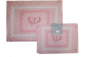 Russo Tessuti Copriforno + Coprifornello Piano Cottura Cucina Stampa 3D Fiocco Merletto Pizzo-Rosa