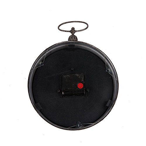 NIKKY HOME Wandbehang Uhr mit Handgriff -Taschen-Uhr-Design für Wohnzimmer Badezimmer Dekoration Vintage Distressed Finish Metall - 7