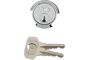 Yale P-X54KP-CH Replacement Rim Cylinder, Suitable For 38-57 mm Doors, High Security, 4 Keys Provided, Chrome Finish, Boxed