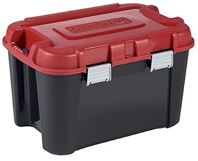 Allibert 229195 Totem Malle de Rangement Noir/Rouge Plastique 59,6 x 39,5 x 37 cm 60 L