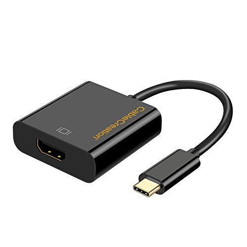 CableCreation Gold USB 3.1 Typ C (USB-C) auf HDMI Adapter (DP Alt Mode) für Apple Das neue Macbook / Chromebook Pixel / Dell XPS 13 / Yoga 900 / Asus Zen AIO / Lumia 950 / 950XL, Schwarz