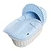 New Blue Dimple Moses Basket Covers 4 Piece Bedding Set Only Inc Quilt,Skirt,Hood & Sheet