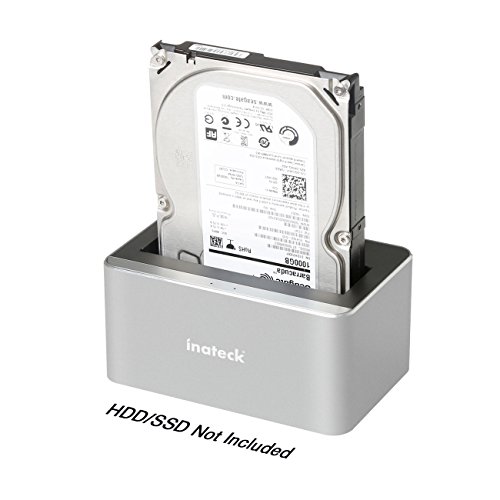 [UASP&8TB Unterstützt] Inateck Aluminium externe Festplatten Dockingstation USB 3.0 auf SATA 3 für 2,5″ und 3,5″ Zoll Festplatten HDD/SSD, Festplattengehäuse 2.5 3.5, inklusive USB3.0 Kabel mit 12V 2A Netzteil - 2