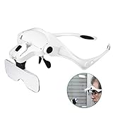Rightwell Lupenbrille Led Licht Hände Frei Kopfband Lupen...