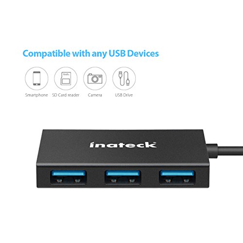 Inateck Hub USB 3.0 4-Port Ultra dünn, Aluminium Hub mit Datentransfer bis zu 5GB/S - 2