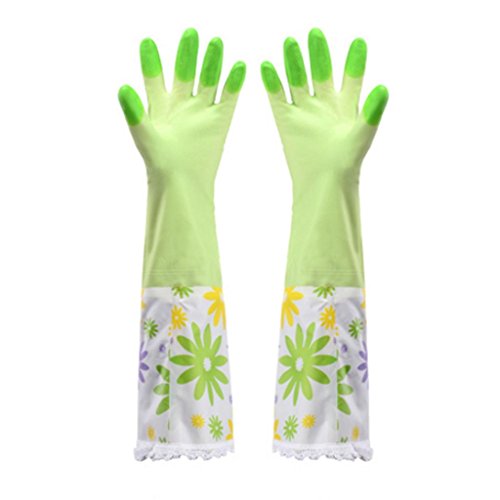 Natural rubber gloves latex waterproof rubber household chores thickened washing gloves three pairs of equipment , #1
