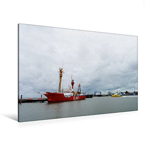 Premium Textil-Leinwand 120 cm x 80 cm quer, Das alte Feuerschiff in Cuxhaven | Wandbild, Bild auf Keilrahmen, Fertigbild auf echter Leinwand, Leinwanddruck (CALVENDO Orte)