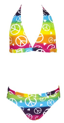 Landora® farbenfroher Mädchen Neckholder Bikini - Oeko-Tex® Standard 100