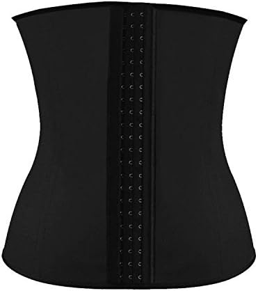 HrGlass Training Waist Trainer Latex Corset Steel Bone Cincher L Black