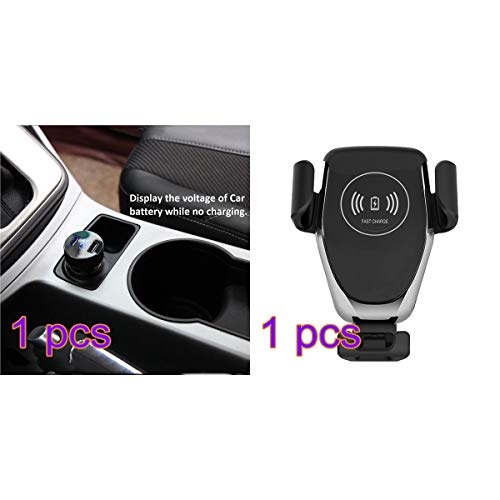 Air Vent Car Phone Holder for Universal Car Mount Adjustable Car Cradle With USB Car Charger One Button Release Compatible with iPhone8 / 8plus / X / XS / XS MAX / XR Samsung note5,S6+,S7,S7+,S8,S8+,I8,I8+,IX,Galaxy S3, Note 2, Galaxy S4