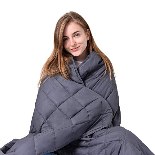 Leefun Soft weighted Blanket for Adults|Anxiety Relieve and Breathable Throw Blanket Improves Sleep|