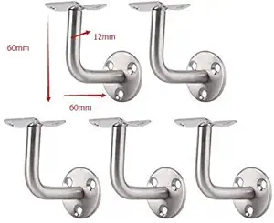 Susuntas 5 x Stainless Steel Staircase Handrails Wall Hanger Handrail Holder Handrail Rack Wood Railing Wall Hanger Accessories Stair Railing Runs Support Railing Hanger Accessories