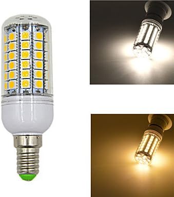 YangR* E14 10W 1020lm 3000K-6000K 69x5050SMD LED Warm White or White Corn Bulb (AC 220-240V) , White-Silver-White
