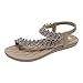 Produktbild VJGOAL Damen Sandalen, Frauen Mädchen böhmischen Mode Flache beiläufige Sandalen Strand Sommer Flache Schuhe Frau Geschenk (38 EU, Y-Khaki)