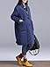 MatchLife Women's Cotton Padded Casual Button Winter Coat XL Blue