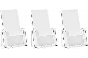 Danieli | Espositore 1/3A4 Porta Depliant da Tavolo in Acrilico Trasparente - Espositore Brochure da tavolo - Espositore da banco Porta Volantini, Cartoline e Biglietti (5)