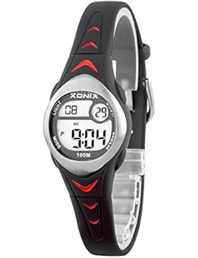 Zauberhafte kleine XONIX Armbanduhr für Mädchen mit Alarm Stoppuhr Timer WR100m, LE/8