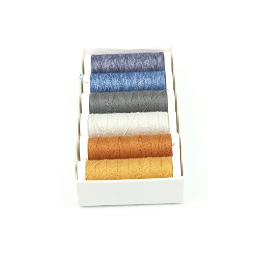 ACKERMANN® Jeans Nähgarnset Farben Mix, Jeansgarn 4x Stärke 30 zu je 70m & 2x Stärke 80 zu je 150m - 6