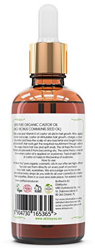 Rizinusöl 100% Reines Bio Kaltgepresst / 50ml / reduziert Juckreiz und Hautschwellungen / spendet Feuchtigkeit bei spröden Lippen / wirkt gegen Hautkrankheiten und Infektionen / heilt Akne / Bewirkt Wunder beim Haar und den Wimpern - 3