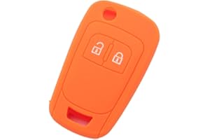 BROVACS Silicone Cover Protector Case Holder Skin Jacket Compatible with OPEL VAUXHALL 2 Button Flip Remote Key Fob CV9624 Orange