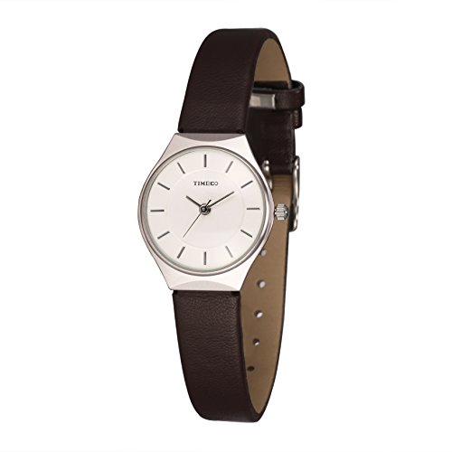 Time100 Fein-Zifferblatt Damenuhr Quarz Analog Armbanduhr Echtes Leder Braun #W50237L.02A Time100 Fein-Zifferblatt Damenuhr Quarz Analog Armbanduhr Echtes Leder Braun #W50237L.02A