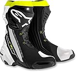 Sexo: Hombre Alpinestars Supertech R - Botas de Motociclismo (42 Unidades), Color Negro, Amarillo y Blanco