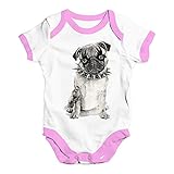 TWISTED ENVY Baby Mädchen (0-24 Monate) Body Gr. 12-18 Monate, White Pink Trim