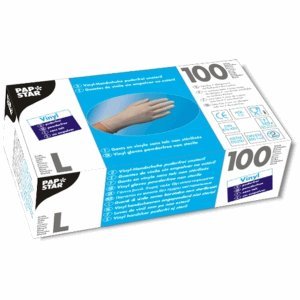 Preisvergleich Produktbild Papstar Einweghandschuhe Vinyl Gr. L VE=100 Stück