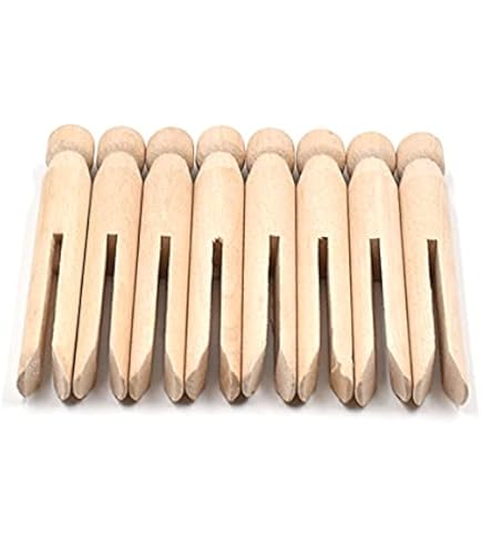 Lot De 40 Pinces à Linge Vintage En Bois - Tête Ronde, 11 Cm - Occasion