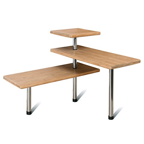 bremermann® Bambus-Eckregal, Küchenregal, Material aus Bambusholz und rostfreiem Edelstahl - 2