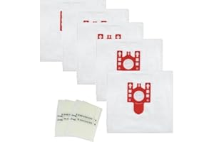 QUAILITAS Vacuum Cleaner Bags [Pack of 5] For Miele Vacuum Cleaner Bags for Cat & Dog,FJM Type Cloth Bags,Compatible with S6220 S6000 Series,Vacuum Cleaners Dustbags,3D Efficiency-Vacuum Accessories