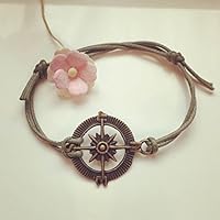 Kompass Armband in Olivgrün Bronze Größenverstellbar, compass / maritim / vintage / ethno / hippie / must have / statement / florabella schmuck