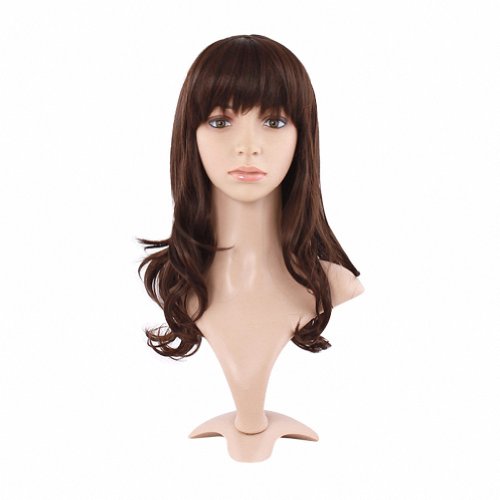 MapofBeauty Synthetic Brown Medium Length Wigs Curly Wigs